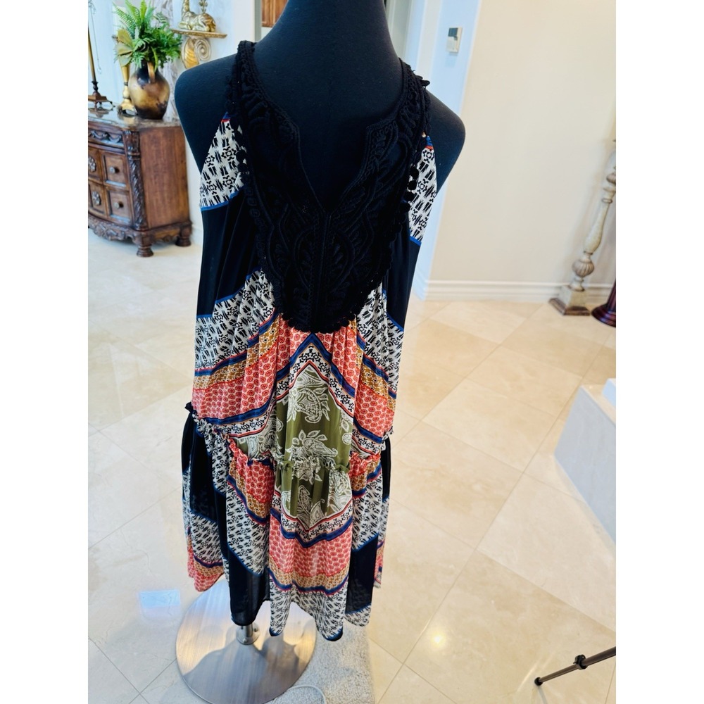 DR2 Daniel Rainn - Boho Sleeveless Multicolor Drop Waisted‎ Summer Dress Size M